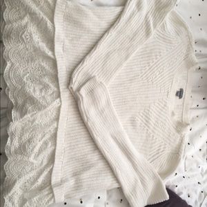 White Sweater with Lace bottom